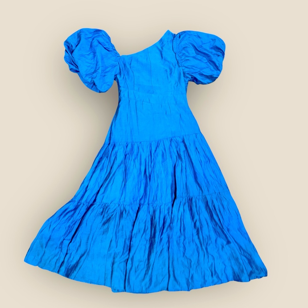 Lorraine Vibrant Blue Puff Sleeve Maxi Dress size 10 NWT